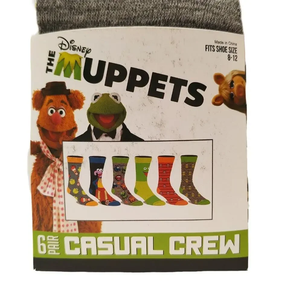 Muppets 6 Pack Casual Crew Socks